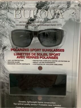 Bulova Polarized  Coronado Shiny Black Sunglasses , Brand New
